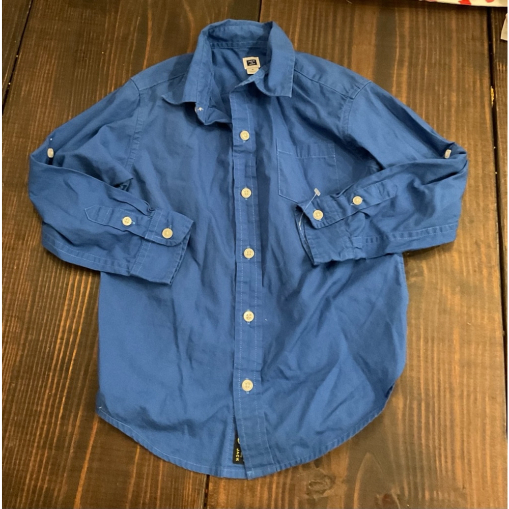 Boys Janie and Jack Blue Button-Down Shirt Size 4 Blue